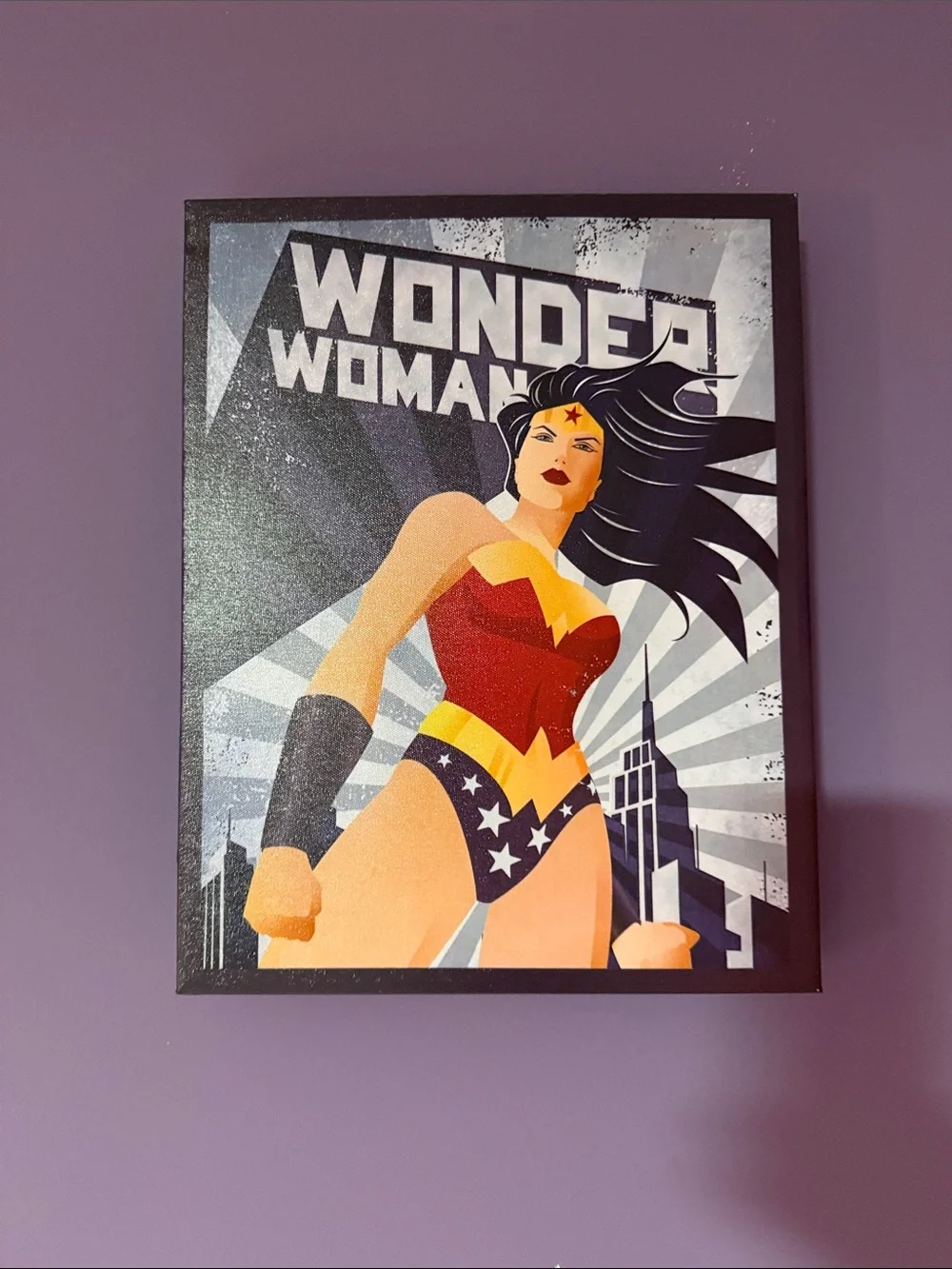 Wonder Woman Canvas Wall Art - Red, Blue & Gold